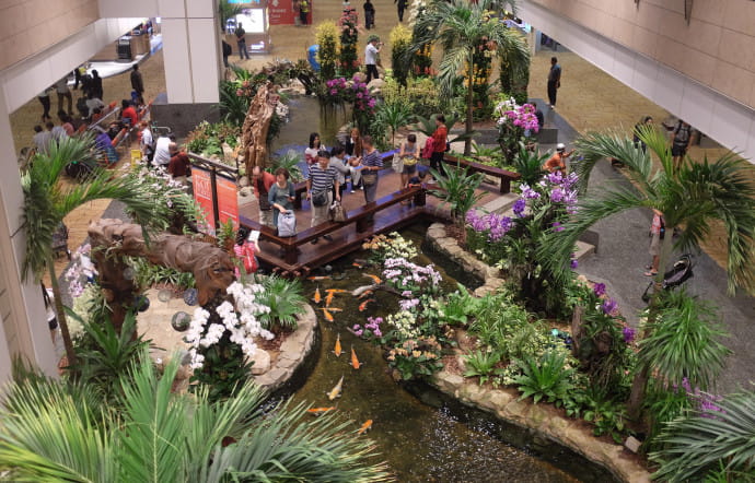 L’AÉROPORT CHANGI MISE TOUT SUR SON ENVIRONNEMENT « NATUREL » AFIN D’OFFRIR AUX VOYAGEURS UN MOMENT DE DÉTENTE ABSOLUE.