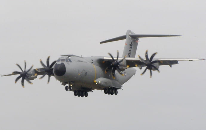 Le transporteur militaire A400M d’Airbus.