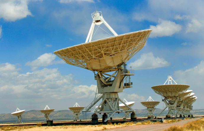 L’une des 42 antennes qui forment l’Allen Telescope Array (ATA), un radiotélescope installé dans le nord de la Californie.
