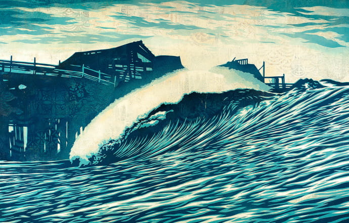 Ce visuel percutant illustre la montée des eaux, une catastrophe naturelle aux conséquences désastreuses pour de nombreuses régions proches des côtes.