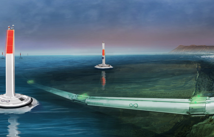 Premiers dessins d’une entrée sous-marine pour les tubes Hyperloop One