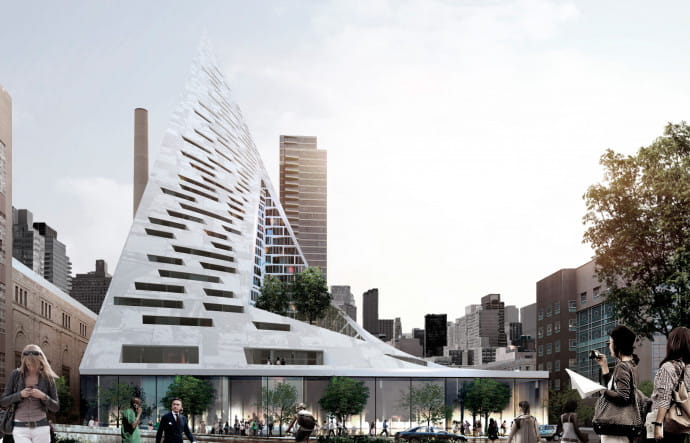West 57 fut le premier projet de l’agence BIG. Situé entre le West Side Highway et la 57e rue à Manhattan, il offre à ses habitants une vue sur l’Hudson River en même temps que sur le cœur végétal de l’îlot.