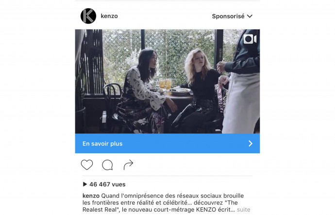Exemple d’une publication sponsorisée, glissée entre celles de vos abonnements comme si de rien n’était…