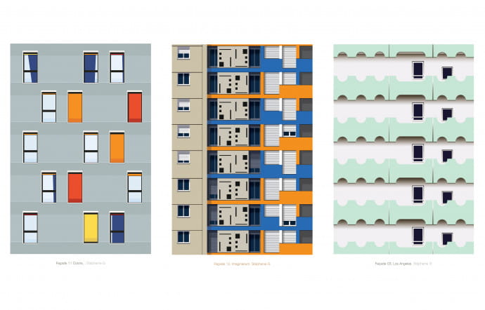 Souvent ignorées, les façades des grands ensembles constituent des sources d’inspiration inépuisables pour l’illustratrice.