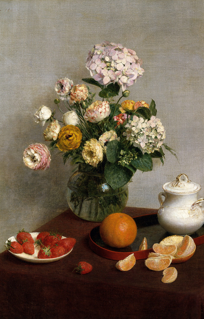 « Fleurs d’été et Fruits », Henri Fantin-Latour, 1866.