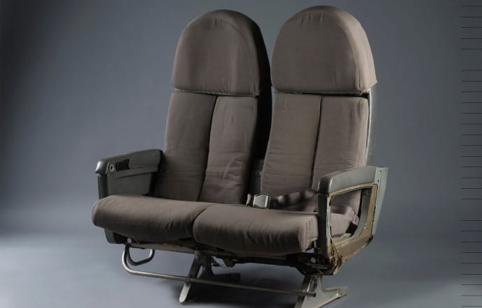 Un couple de fauteuils Putman, conçus en 1993 pour équiper des Airbus A300. Estimation : 3 000 € minimum…