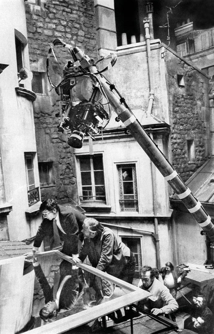 Sur le tournage du Locataire de Roman Polanski (1976).