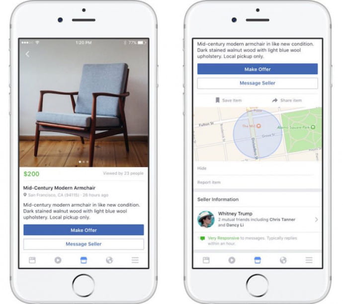 La fonction Marketplace débarque sur Facebook.