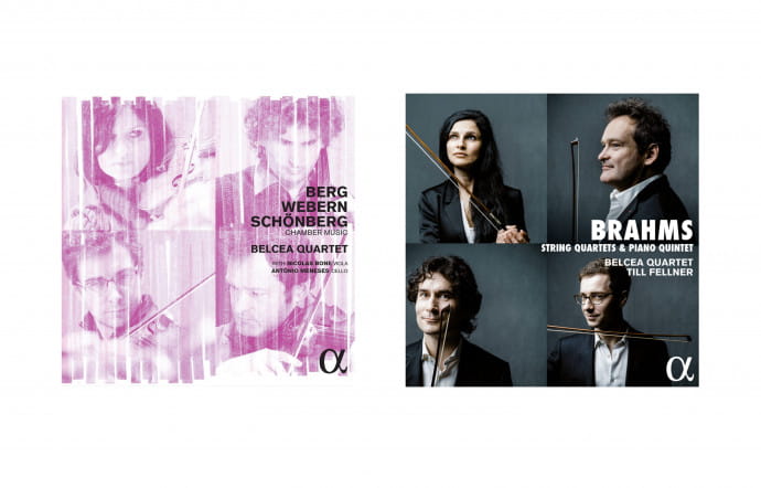 Berg, Webern, Schönberg : Chamber Music, Quatuor Belcea, avec Nicolas Bône (alto) et António Meneses (violoncelle) & Brahms : String Quartets & Piano Quintet, Quatuor Belcea et Till Fellner, Alpha Classics.