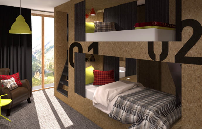 Chambre à partager entre amis ou avec d’autres voyageurs, Moontain Hostel.