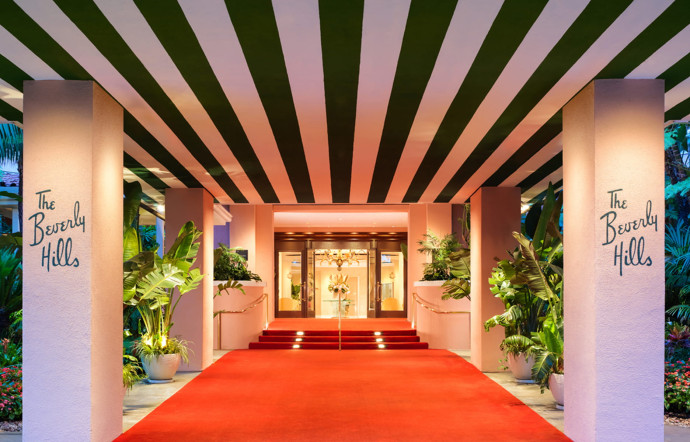 L’entrée red carpet du Beverly Hills à Los Angeles.