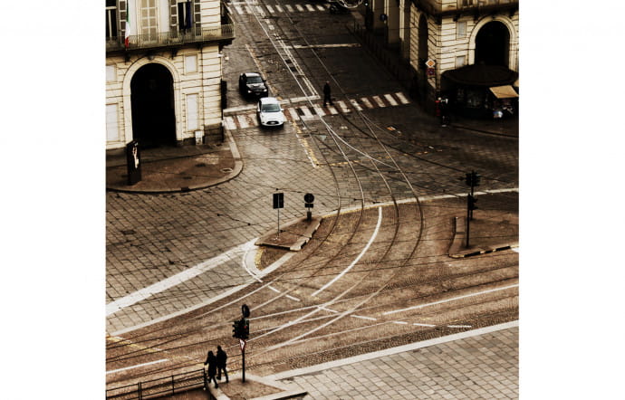 La majestueuse via Pô au croisement avec Piazza Castello.