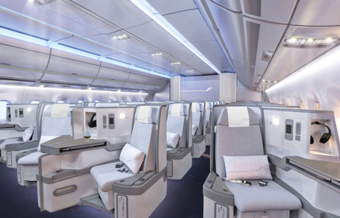 Lumineuse et spacieuse, la cabine de l’A350 Finnair dispose de grandes fenêtres panoramiques et de sièges confortables, aussi bien en classe affaires qu’en classe Economy Comfort et Economy.