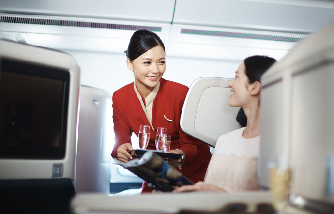 La compagnie hong-kongaise Cathay Pacific est régulièrement récompensée pour sa gastronomie à bord.