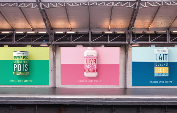 Le désormais iconique packaging pop art de Monoprix, coup de maître et rampe de lancement de Rosapark.