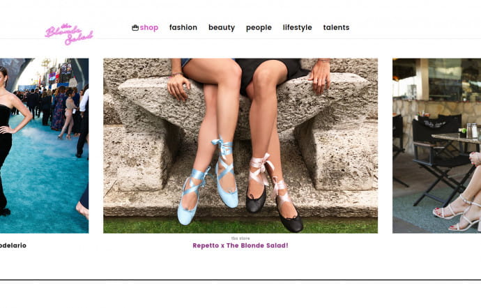 Repetto en « une » du blog The Blonde Salad.