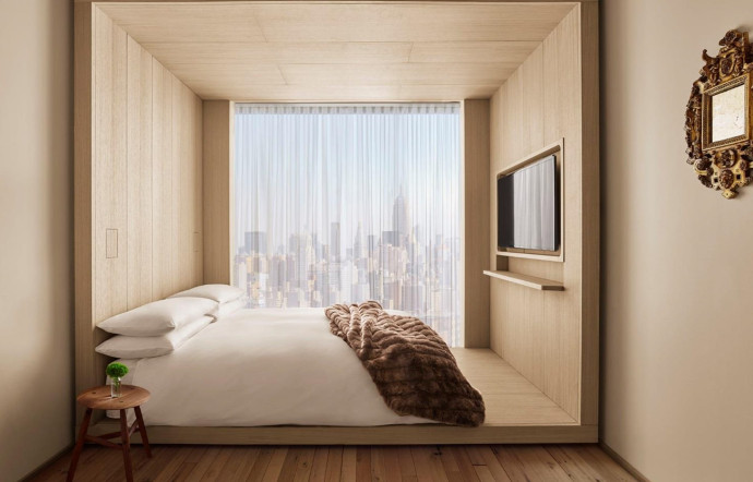 Chambres minimalistes, inspirées des cabines de yachts.