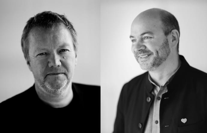 A gauche Kjetil Thorsen et à droite Craig Dykers, fondateurs de Snøhetta.