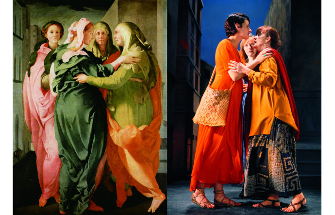 La « Visitation » du Pontormo, 1528-1529 a inspiré Bill Viola pour « The Greeting » réalisé en 1995.