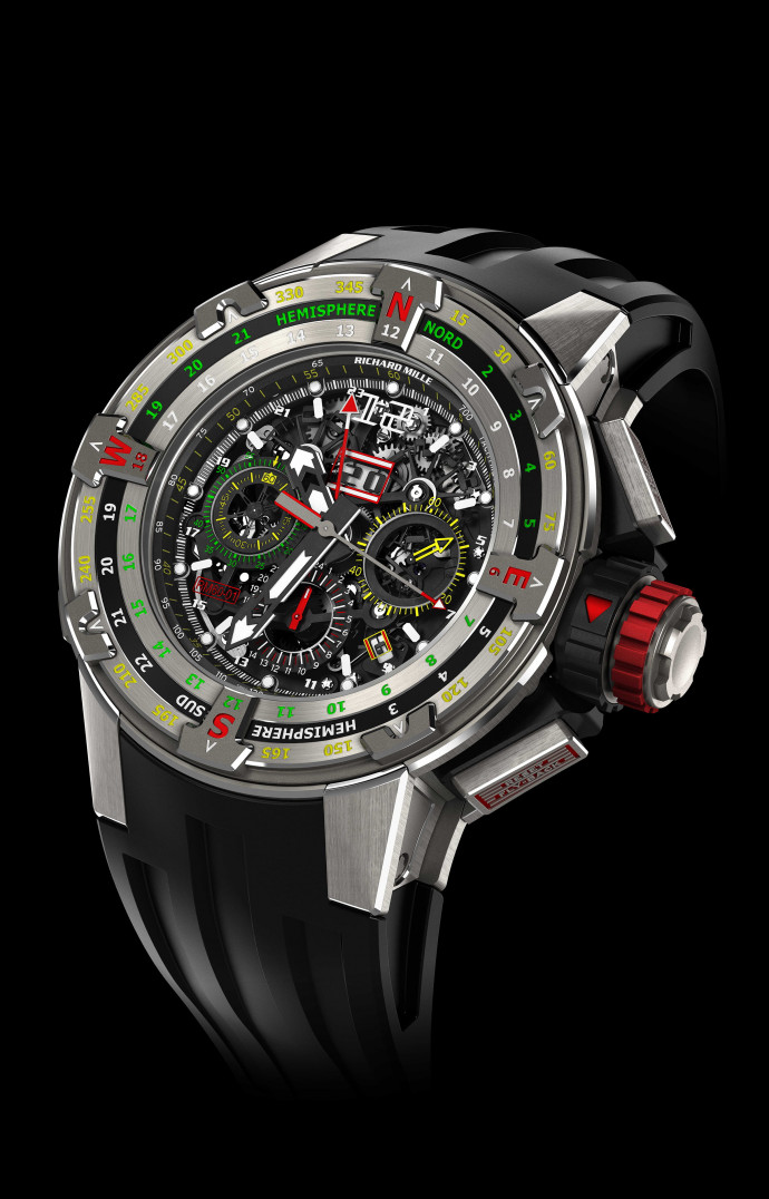 La montre « RM 60-01 Chronographe Flyback Régate » de Richard Mille est la toute première montre consacrée à la navigation en haute mer.