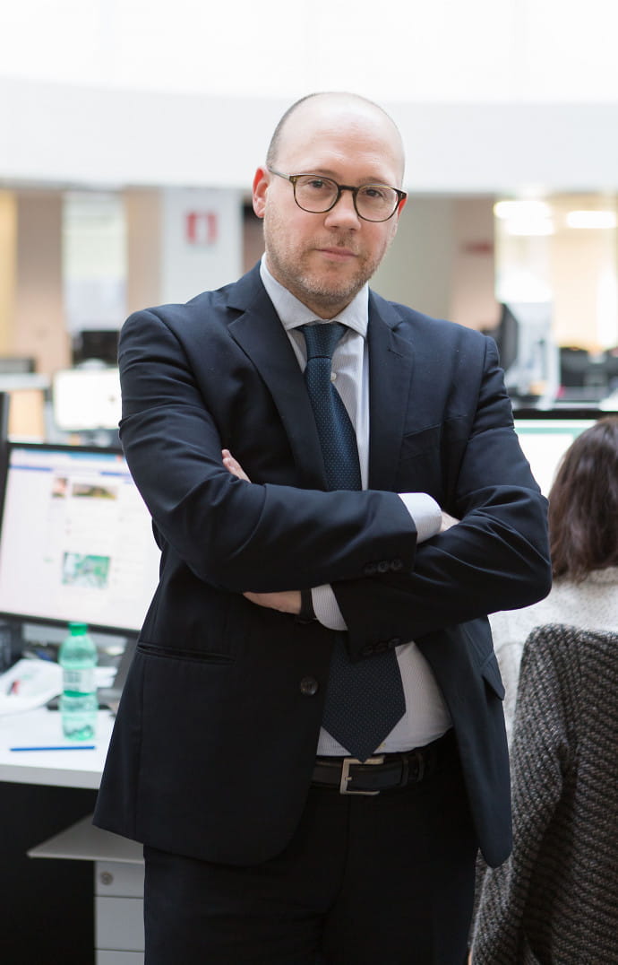Alberto Simoni, le chef du service étranger, dont la rubrique est très appréciée des lecteurs.