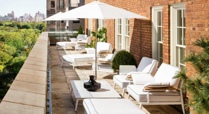 Les chambres avec une terrasse roof top au Mark Hotel, à Manhattan.
