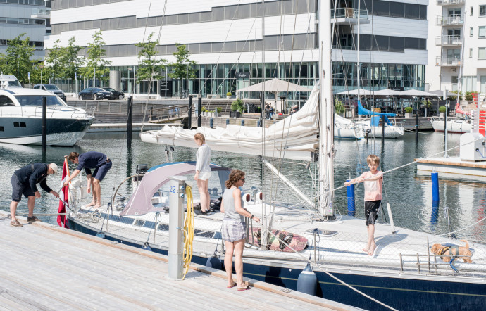 Dockplatsen accueille la marina du nouvel écoquartier Västra Hamnen à Malmö.