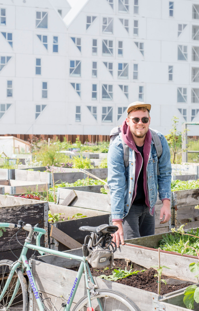 A Aarhus, au pied des immeubles du vaste programme immobilier Isbjerget, les habitants peuvent disposer d’une portion de jardin communautaire pour la modique somme de 40€ par an.
