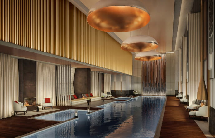 Rendering en 3D de la piscine de l’Aman New York.