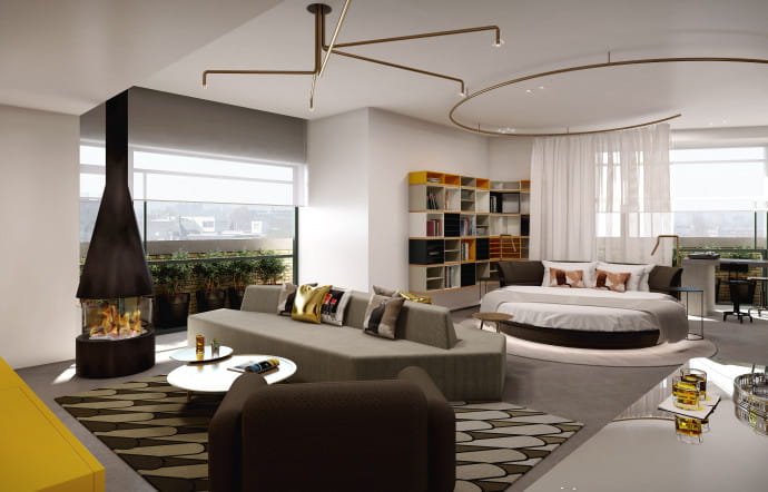 La suite WOW du W Amsterdam, le fleuron du groupe, ouvert en 2016.
