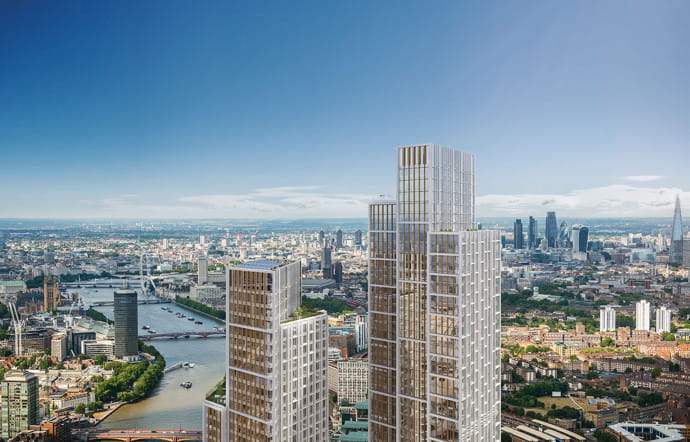 Le projet One Nine Elms à Londres où s’installera prochainement l’hôtel Wanda Vista.