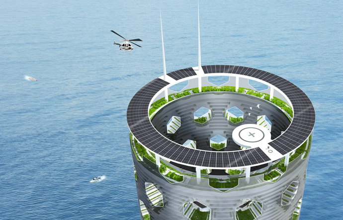 Vertical City, le projet du cabinet de Luca Curci devrait être construit au large des côtes italiennes.