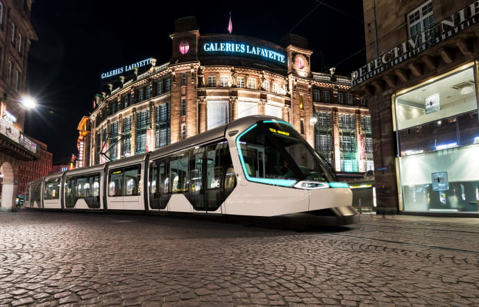 Le tramway transfrontalier Citadis Strasbourg-Kehl, avec Alstom.