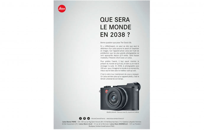 La publicité Leica dans le hors-série 2038 de The Good Life.