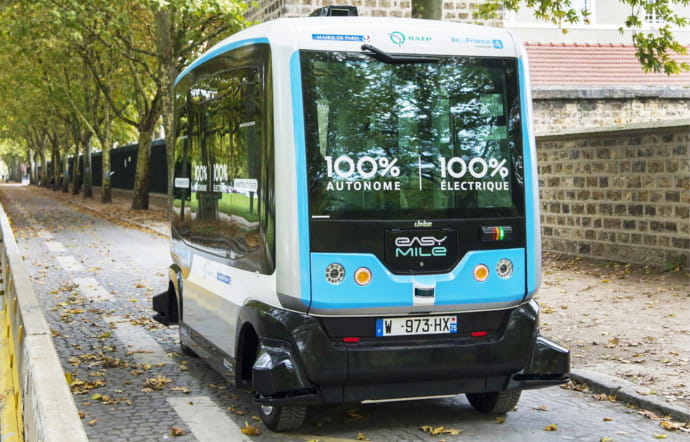 Entre la station Château-de-Vincennes et le Parc Floral, la RATP expérimente un service de navettes autonomes depuis novembre 2017.
