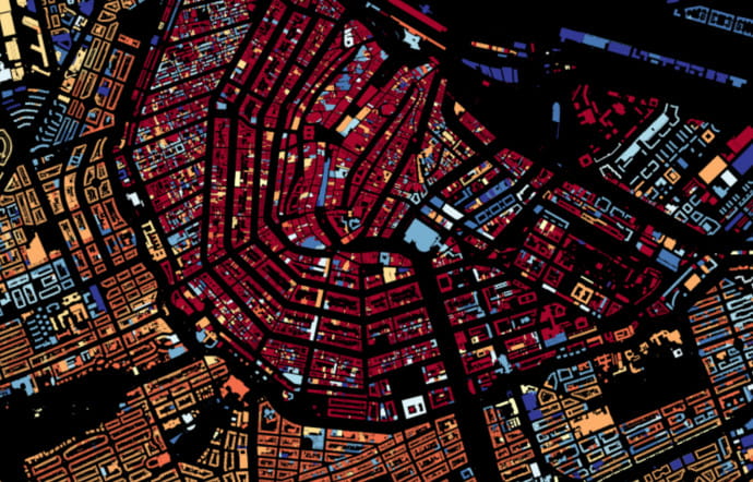 Cartographie de la ville d’Amsterdam.