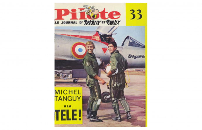 La « Une » du magazine Pilote annonce l’arrivée des Chevaliers du Ciel sur l’ORTF.