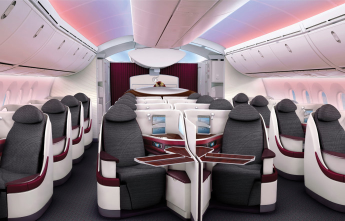 Qatar Airways, meilleure business-class du monde selon Skytrax. Ici, dans un A380.