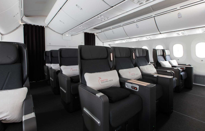 La cabine premium economy de Qantas sur ses Boeing 787 Dreamliner. La meilleure du monde, selon Skytrax.