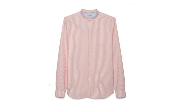 Chemise col Montlimart, orange à rayures.