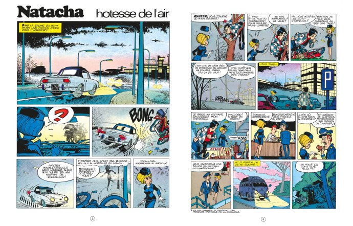 Natacha, hôtesse de l’air, Tome 1, Gos (scénariste) et Walthéry (dessinateur), Éditions Dupuis.