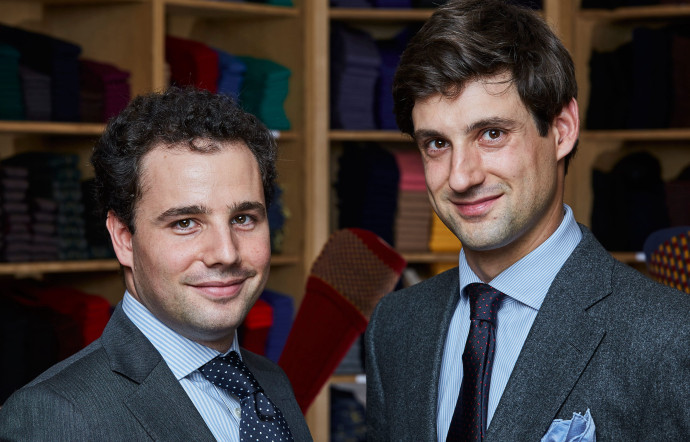 Vincent Metzger (à gauche) et Jacques Tiberghien, fondateurs de Mes Chaussettes Rouges.