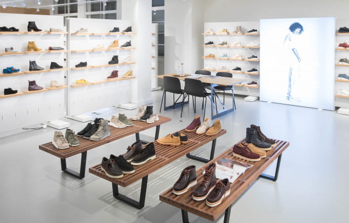 Le showroom de Russel Square House, à Londres, sert à la fois de boutique et de bureau régional de la marque.
