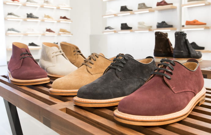 Différents modèles de Desert Boots de Clarks.
