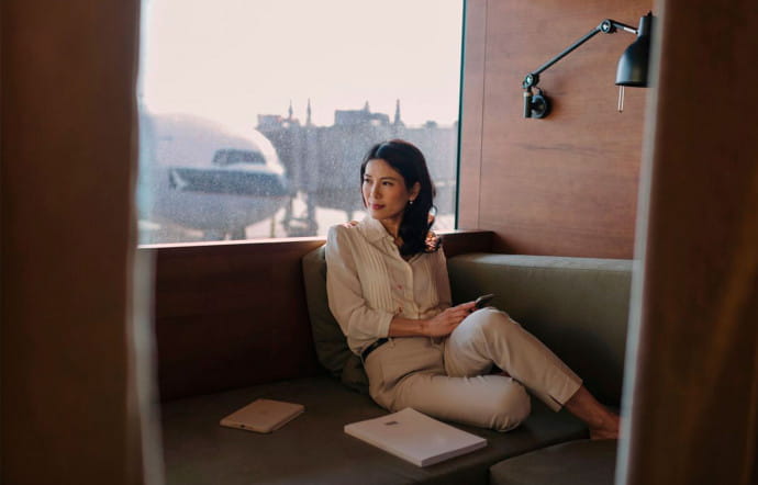 Le lounge First class de Cathay Pacific.