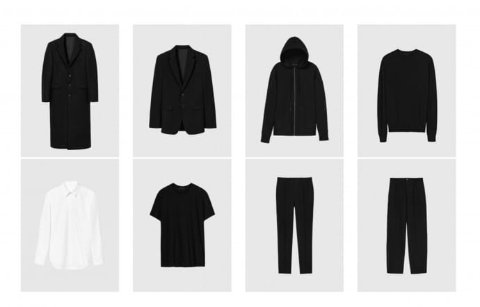 Les huit pièces du premier vestiaire masculin de Wardrobe NYC.