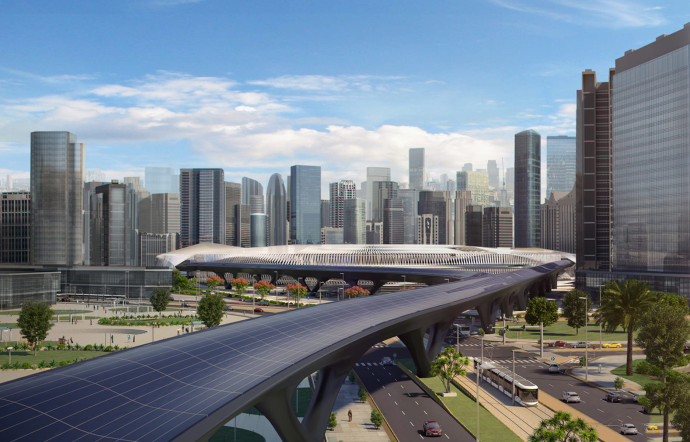 La station d’Hyperloop à Abou Dhabi.
