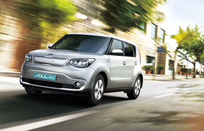 La Soul EV prêtée par Kia pour relier Nice à Monaco.