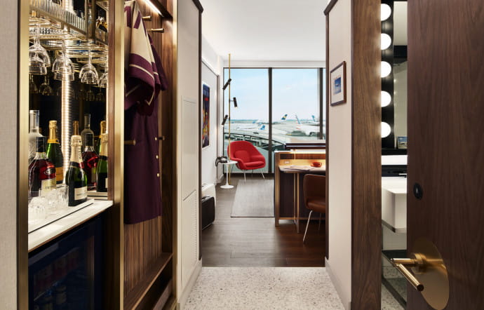 Modèle d’une chambre que l’on retrouvera dans le TWA Hotel, dont l’ouverture est prévue au printemps 2019.