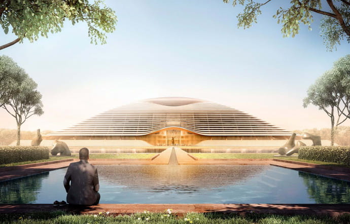 La future Cour suprême de l’Andhra Pradesh à Amaravati.